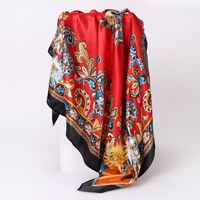 Women's Lady Monogram Satin Printing Silk Scarf sku image 7