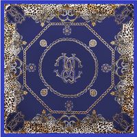 Women's Elegant Classical Lady Printing Satin Silk Scarf sku image 2