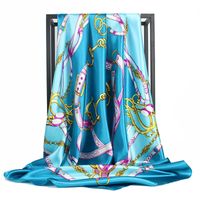 Women's Retro Chains Print Satin Printing Silk Scarf main image 1