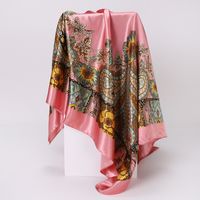 Women's Lady Monogram Satin Printing Silk Scarf sku image 1