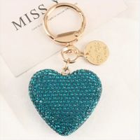 Korean Style Heart Shape Rhinestone Unisex Bag Pendant Keychain sku image 6