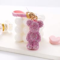 Cartoon Style Bear Rhinestone Unisex Bag Pendant Keychain main image 2