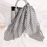 Women's Elegant Streetwear Color Block Stripe Satin Silk Scarf sku image 4