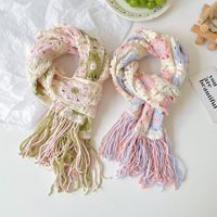 Women's Cute Sweet Flower Knit Scarf main image 4
