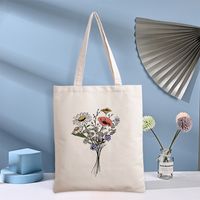 Women's Streetwear Flower Canvas Shopping Bags main image 3