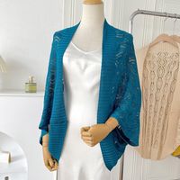 Women's Sweet Solid Color Knit Shawl main image 5