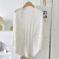 Women's Sweet Solid Color Knit Shawl sku image 1