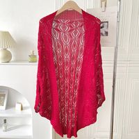 Women's Sweet Solid Color Knit Shawl sku image 4