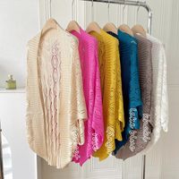 Women's Sweet Solid Color Knit Shawl main image 1