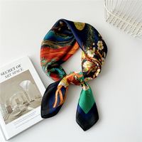 Women's Preppy Style Sweet Simple Style Plant Polyester Printing Silk Scarf sku image 9
