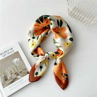 Women's Preppy Style Sweet Simple Style Plant Polyester Printing Silk Scarf sku image 13