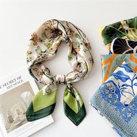 Women's Preppy Style Sweet Simple Style Plant Polyester Printing Silk Scarf main image 1