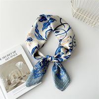 Women's Preppy Style Sweet Simple Style Plant Polyester Printing Silk Scarf sku image 12