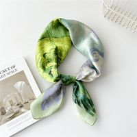 Women's Preppy Style Sweet Simple Style Plant Polyester Printing Silk Scarf sku image 6