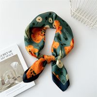 Women's Preppy Style Sweet Simple Style Plant Polyester Printing Silk Scarf sku image 14