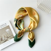 Women's Preppy Style Sweet Simple Style Plant Polyester Printing Silk Scarf sku image 10
