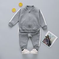 Casual Solid Color Cotton Boys Clothing Sets main image 4