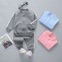 Casual Solid Color Cotton Boys Clothing Sets main image 2