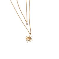 Sweet Star Copper Inlay Zircon Double Layer Necklaces main image 2