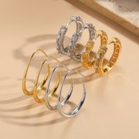 1 Pair Luxurious Solid Color Plating Inlay Copper Zircon 14k Gold Plated Ear Studs main image 1