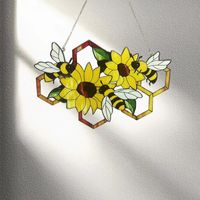 Cute Sunflower Bee Arylic Pendant main image 4