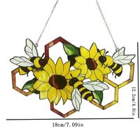 Cute Sunflower Bee Arylic Pendant main image 2