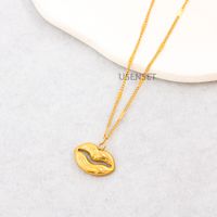 304 Stainless Steel Simple Style Plating Lips Pendant Necklace sku image 3