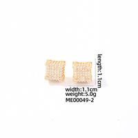 1 Pair Hip-Hop Cool Style Shiny Square Plating Inlay Copper Zircon Ear Studs sku image 1