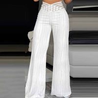 Women's Daily Street Casual Solid Color Full Length Hollow Out Flared Pants main image 4