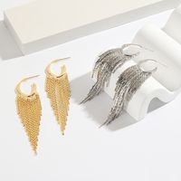 1 Pair Modern Style Tassel Plating Copper 18k Gold Plated Earrings main image 1