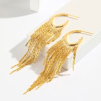1 Pair Modern Style Tassel Plating Copper 18k Gold Plated Earrings sku image 1