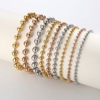 Simple Style Round Stainless Steel 18K Gold Plated Bracelets In Bulk main image 3