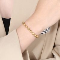 Simple Style Round Stainless Steel 18K Gold Plated Bracelets In Bulk main image 9