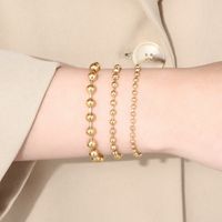 Simple Style Round Stainless Steel 18K Gold Plated Bracelets In Bulk main image 1