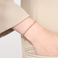 Simple Style Round Stainless Steel 18K Gold Plated Bracelets In Bulk main image 10