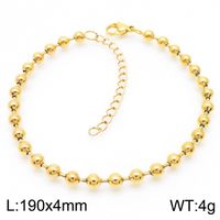 Simple Style Round Stainless Steel 18K Gold Plated Bracelets In Bulk sku image 7