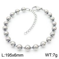 Simple Style Round Stainless Steel 18K Gold Plated Bracelets In Bulk sku image 3