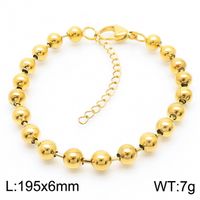 Simple Style Round Stainless Steel 18K Gold Plated Bracelets In Bulk sku image 8