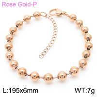 Simple Style Round Stainless Steel 18K Gold Plated Bracelets In Bulk sku image 9