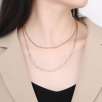 Stainless Steel 18K Gold Plated Commute Plating Pearl Pendant Necklace main image 8