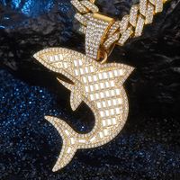 Hip-hop Exaggerated Rock Letter Emoji Face Alloy Plating Inlay Rhinestones Gold Plated Unisex Pendant Necklace main image 8
