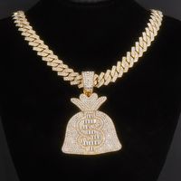 Hip-hop Exaggerated Rock Letter Emoji Face Alloy Plating Inlay Rhinestones Gold Plated Unisex Pendant Necklace main image 5