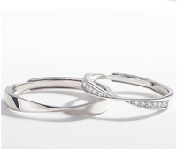 Einfacher Stil Einfarbig Sterling Silber Überzug Inlay Künstlicher Diamant Offener Ring sku image 3
