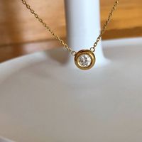 Casual Modern Style Sweet Round Sterling Silver Plating Inlay Zircon Gold Plated Pendant Necklace main image 6