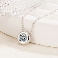 Casual Modern Style Sweet Round Sterling Silver Plating Inlay Zircon Gold Plated Pendant Necklace main image 2