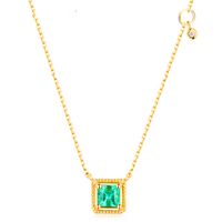 Simple Style Square Sterling Silver Plating Inlay Zircon Gold Plated Silver Plated Pendant Necklace main image 5
