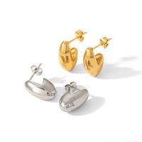 1 Pair Retro L Shape Polishing Plating Stainless Steel 18K Gold Plated Ear Studs main image 4