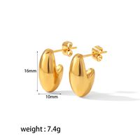 1 Pair Retro L Shape Polishing Plating Stainless Steel 18K Gold Plated Ear Studs main image 3
