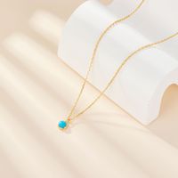 Simple Style Round Sterling Silver Plating Inlay Zircon White Gold Plated Pendant Necklace sku image 1