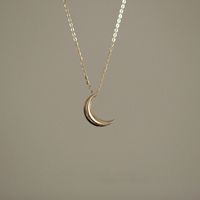 Casual Simple Style Moon Sterling Silver Plating Gold Plated Pendant Necklace main image 3